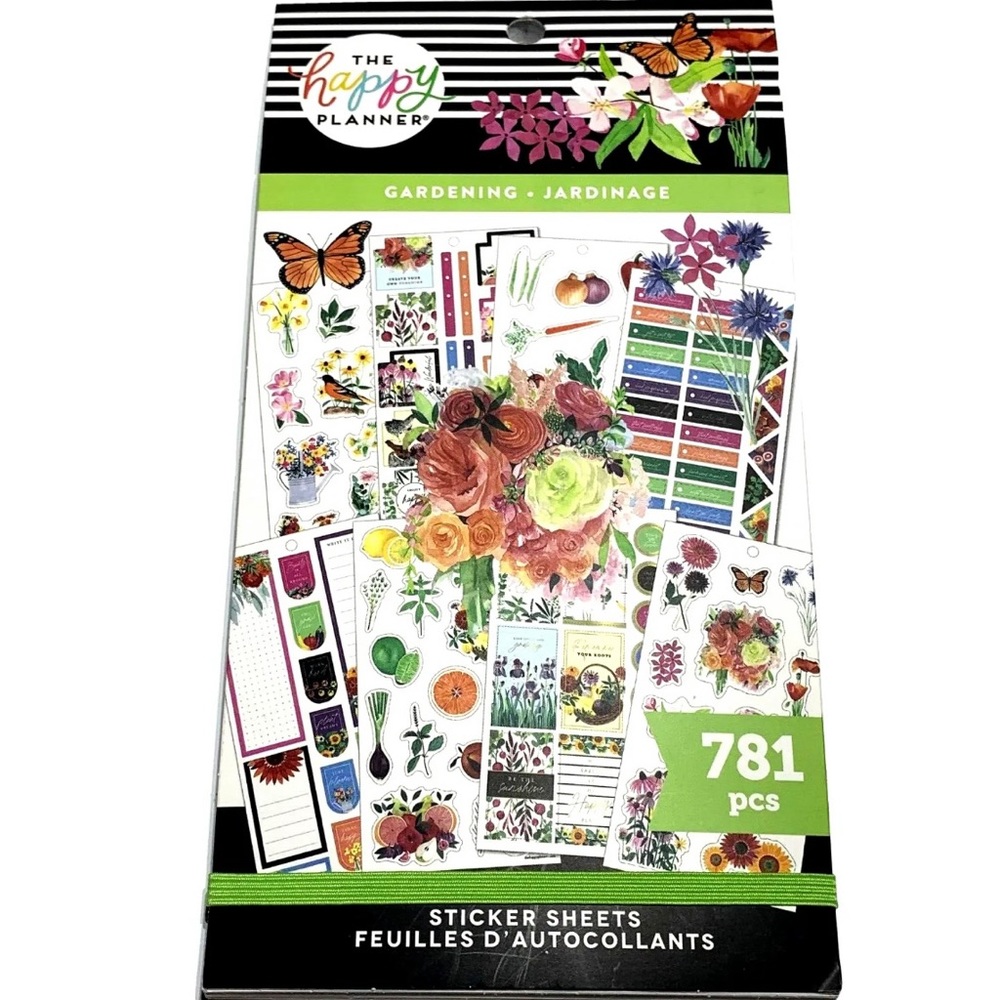 NEW The Happy Planner Stickers Book Gardening 781 Pieces Decorative Essential